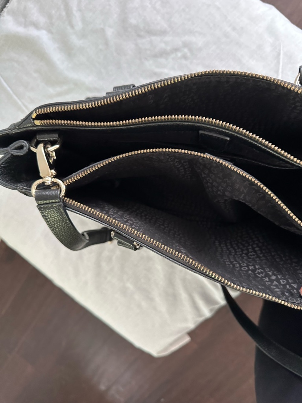 Kate Spade Black Pebbled Leather Satchel Shoulder Bag Top Handle Crossbody Tote - Picture 10 of 16